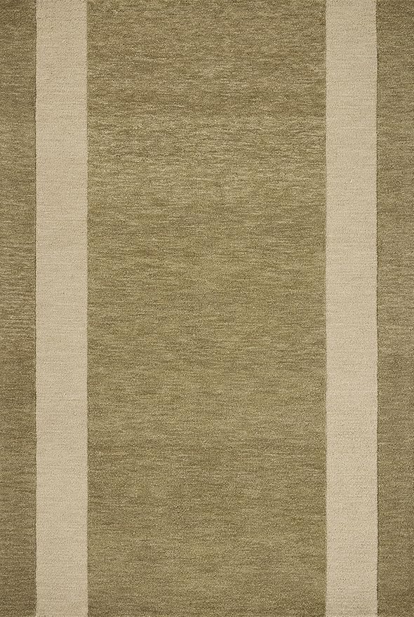 Loloi Leanne Ford Craven Collection CVN-01 Light Olive/Oatmeal 5'-0" x 7'-6" Area Rug Geometrical, Patterned, Neutral, Living Room, Bedroom, Dining Room
