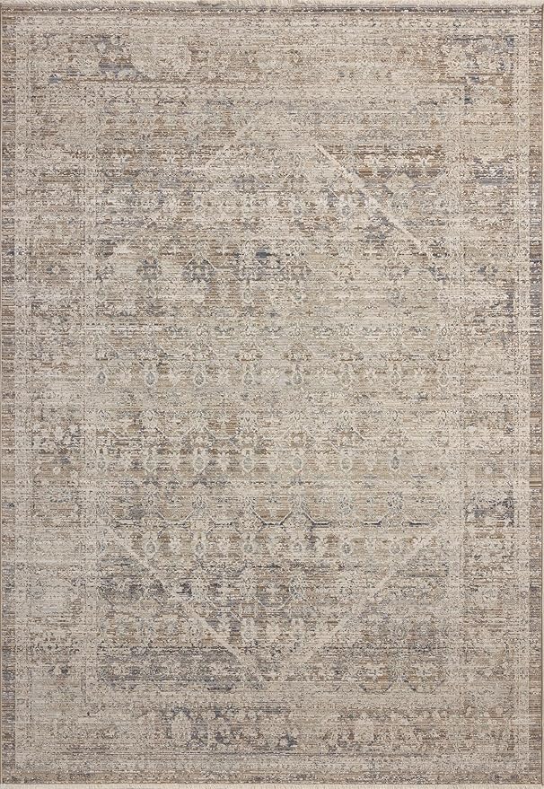 Loloi Chris Loves Julia Ida Collection IDA-06 Slate/Natural 11'-6" x 15'-6", .19" Pile Height, Area Rug