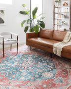 Loloi Skye Collection SKY-05 Brick/Ocean 6'-0" x 6'-0" Round Area Rug