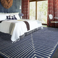RUGGABLE x Jonathan Adler Machine Washable Modern Area Rug – Inkdrop Lapis Blue 10x14, Stain-Resistant, Non-Slip – Large Rugs for Living Room, Bedroom, Hallway, Entryway & Office–with Cushioned Pad