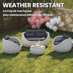 Aluminum Patio Furniture Set: 4 Pieces Woven Rope Outdoor Conversation Sofa Set Assembled - Modern Cushioned Armchair Couch Set for 660lbs Porch Deck Backyard Poolside Garden Drawing Room Hotel