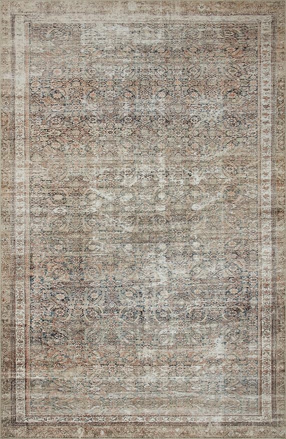 Loloi Chris Loves Julia Jules Collection JUL-09 Ink/Terracotta 3'-6'' x 5'-6'', .13" Pile Height, Accent Rug