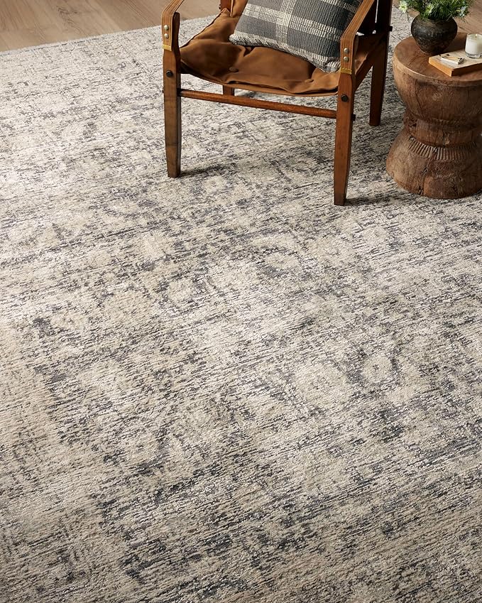 Loloi Amber Lewis Alie Collection ALE-05 Charcoal/Beige 7'-10" x 10', .13" Pile Height, Area Rug