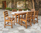 POLYWOOD Lakeside 7-Piece Outdoor Dining Set, All-Weather HDPE Patio Furniture Table and Chairs, Fade-Proof, Green