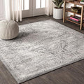 JONATHAN Y Modern Vintage Medallion Light Gray 3x3 Square Indoor Area Rug, Country, Floral, Easy-Cleaning for Living Room, Bedroom, Kitchen, Pet Friendly, Non-Shedding (MDP100A-3SQ)
