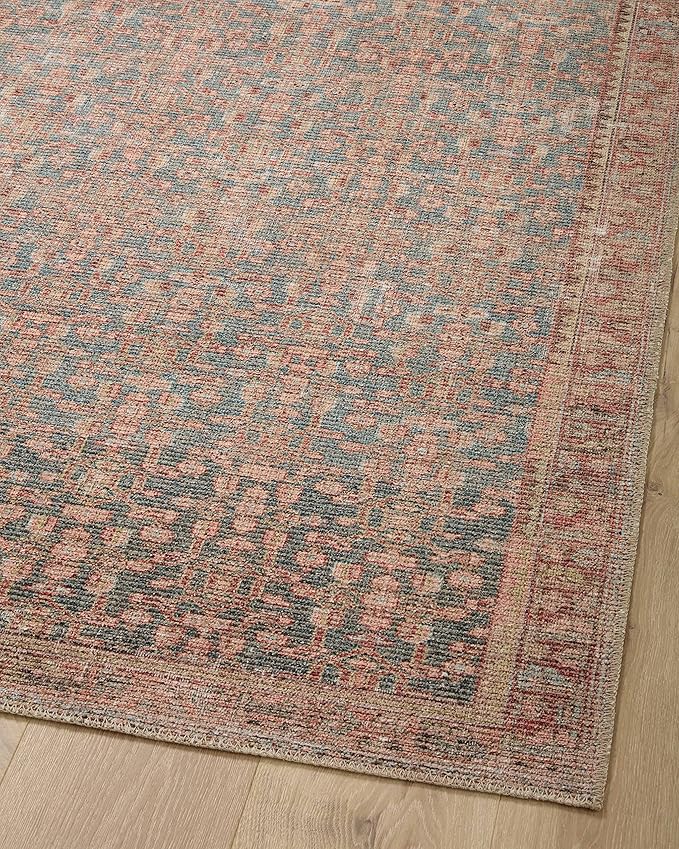 Loloi Angela Rose Aubrey Collection AUB-04 Blue/Terracotta 5'-0" x 7'-0", .19" Pile Height, Area Rug