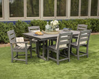 POLYWOOD Lakeside 37" x 72" Outdoor Dining Table, All-Weather HDPE Patio Furniture, Slate Grey, Made in USA