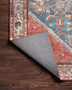 Loloi Layla Collection LAY-10 Marine/Clay 2'-6" x 9'-6" .13" Thick Runner Rug, Soft, Durable, Vintage Inspired, Distressed, Low Pile, Non-Shedding, Easy Clean, Printed, Living Room Rug
