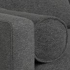 SIMPLIHOME Morrison Mid-Century Modern 89 inch Wide Sofa with Ottoman Set in Charcoal Grey Tightly Woven Performance Fabric for the Living Room and Family Room