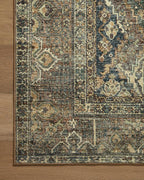 Loloi Magnolia Home by Joanna Gaines Banks Collection BAN-05 Spice/Blue 3'-6" x 5'-6" .13" Pile Height, Machine Washable, Accent Rug