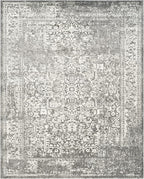 SAFAVIEH Area Rug 9x12 - Evoke Collection - Large - Grey & Ivory, Distressed Design, Non-Shedding & Easy to Clean, Ideal for Living Room, Bedroom, Dining Space (EVK256D)
