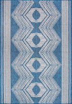 nuLOOM 9'6" x 12' Outdoor Tribal Geometric Area Rug, Stain Resistant, Weather Resistant, High Traffic, Patio, Balcony, Outside, Ranya Blue