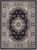 Home Dynamix Premium Sakarya Traditional Medallion Border Area Rug, Navy Blue/Brown, 7'8"x10'7" Rectangle