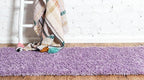 Unique Loom Solid Shag Collection Area Rug (2' x 6' 5" Runner, Lilac)