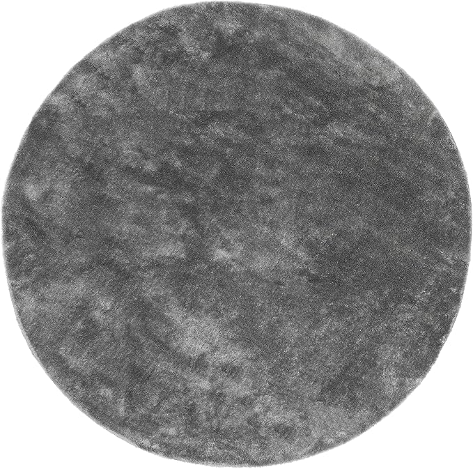 nuLOOM 6' Round Cozy Plush SuperiorWash Area Rug, Machine Washable, Non-Slip, Soft Fluffy Shag Carpet for Living Room Bedroom Kids Room Nursery Home Decor, Loni Grey