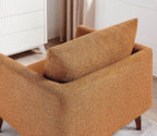 Oversized Accent Chair Modern Boucle Armchair for Living Room- 37" Wide Accent Chair with Solid Wood Legs, Curry Upholstered Lounge Chair for Bedroom & Office, Cozy Reading Chair (Easy Assembly)