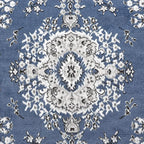 Home Dynamix Premium Sakarya Traditional Medallion Border Area Rug, Midnight Blue, 7'8"x10'7" Rectangle