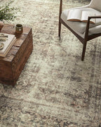 Loloi Magnolia Home by Joanna Gaines Sinclair Collection SIN-01 Pebble/Taupe 3'-6" x 5'-6", .25" Pile Height, Machine Washable, Accent Rug