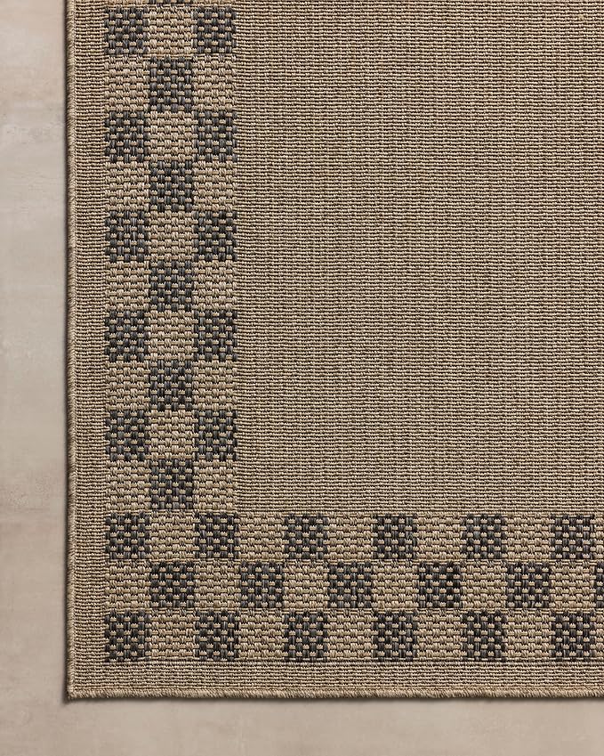 Loloi Chris Loves Julia Providence Collection PRC-01 Natural/Charcoal 5' x 7'-7", .12" Pile Height, Indoor/Outdoor Area Rug