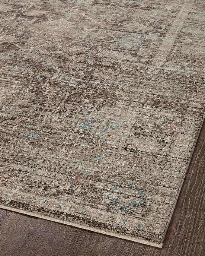 Loloi Magnolia Home by Joanna Gaines Millie Collection MIE-03 Charcoal/Dove 3'-6" x 5'-6", .25" Pile Height, Accent Rug