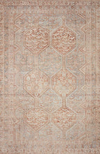 Loloi Chris Loves Julia Jules Collection JUL-04 Tangerine/Mist 7'-6'' x 9'-6'', .13" Pile Height, Area Rug