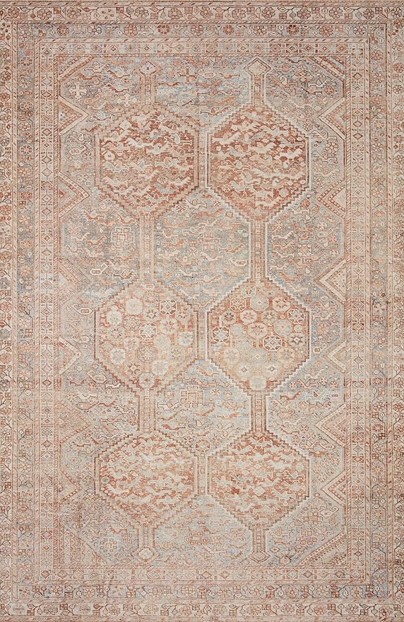 Loloi Chris Loves Julia Jules Collection JUL-04 Tangerine/Mist 2'-0'' x 5'-0'', .13" Pile Height, Accent Rug
