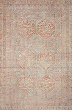 Loloi Chris Loves Julia Jules Collection JUL-04 Tangerine/Mist 5'-0'' x 7'-6'', .13" Pile Height, Area Rug