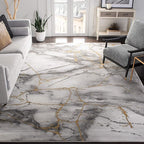 SAFAVIEH Craft Collection Area Rug - 11' Square, Grey & Gold, Modern Abstract Design, Non-Shedding & Easy Care, Ideal for High Traffic Areas in Living Room, Bedroom (CFT877F)