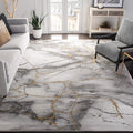 SAFAVIEH Craft Collection X-Large Area Rug - 12' x 18', Grey & Gold, Modern Abstract Design, Non-Shedding & Easy Care, Ideal for High Traffic Areas in Living Room, Bedroom (CFT877F)