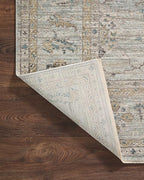 Loloi Magnolia Home by Joanna Gaines Millie Collection MIE-02 Sky/Gold 11'-6" x 15'-7", .25" Pile Height, Area Rug