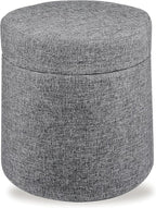 Seville Classics Cushioned Fabric Ottoman Hidden Storage Chest Footrest Chair, Padded Seat for Bedroom, Dorm, Loft, Living Room, Entryway, Hallway, Modern Gray, 15.6" Wobble