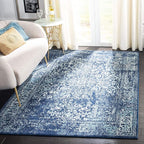 SAFAVIEH Evoke Collection 12' x 18' Navy/Ivory EVK256A Oriental Distressed Non-Shedding Living Room Bedroom Dining Home Office Area Rug