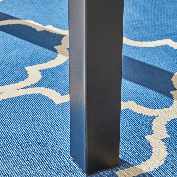 Christopher Knight Home Zak Outdoor 71" Acacia Wood Dining Table, Teak Finish, Black