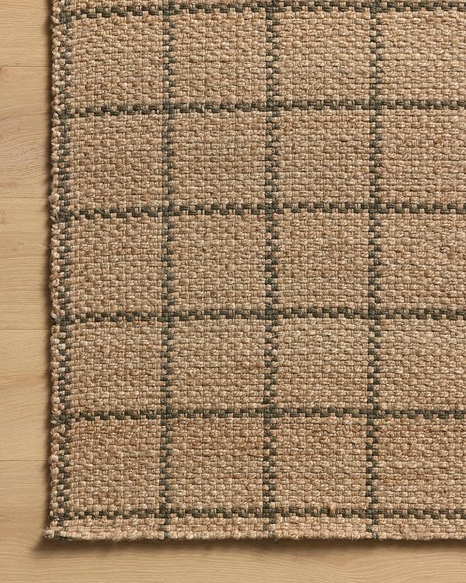 Loloi Chris Loves Julia Fletcher Collection FLE-01 Natural/Olive 9'-3" x 13', .37" Pile Height, Area Rug