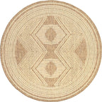 nuLOOM Ranya Light Brown/Ivory, 8' Round, Tribal Geometric, Soft and Cozy, High Traffic, Stain Resistant, Easy Clean, Durable Area Rug for Indoor/Outdoor Patio, Deck, Porch, Garden, Courtyard