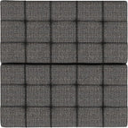 SIMPLIHOME Harrison 40 inch Wide Transitional Square Large Coffee Table Storage Ottoman in Ebony Polyester Tweed, Assembled, for The Living Room and Bedroom