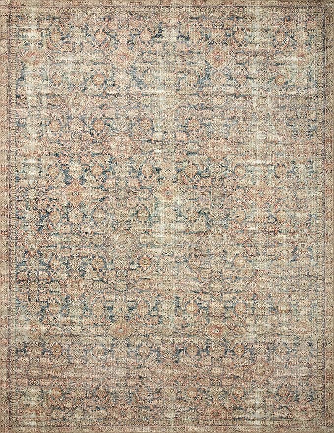Loloi Angela Rose Aubrey Collection AUB-01 Navy/Multi 7'-6" x 7'-6", .19" Pile Height, Round Area Rug