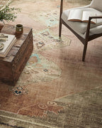 Loloi Magnolia Home by Joanna Gaines Sinclair Collection SIN-06 Clay/Tobacco 3'-6" x 5'-6", .25" Pile Height, Machine Washable, Accent Rug