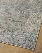 Loloi Chris Loves Julia Jules Collection JUL-08 Emerald/Antique Ivory 2'-3'' x 3'-9'', .13" Pile Height, Accent Rug