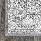 JONATHAN Y Modern Vintage Medallion Light Gray Indoor Area Rug, 12x18, Country, Floral, Easy-Cleaning for Living Room, Bedroom, Kitchen, Pet Friendly, Non-Shedding (MDP100A-18)