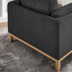 VANOMi 41.34" Oversized Accent Chair, Upholstered Armchair with Solid Wood Legs Living Room Chairs with Wide Armrest Pads, Reading Chair for Bedrooms, Apartments, Living Rooms, Offices（Dark Grey）