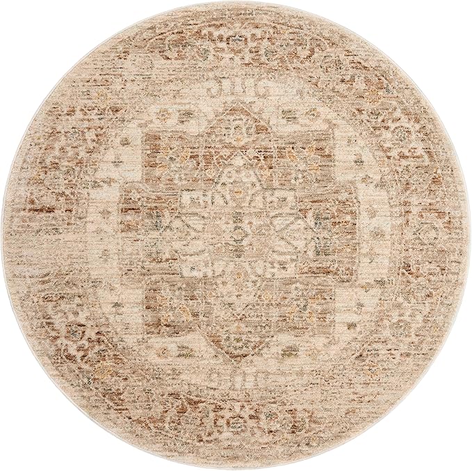 Loloi Magnolia Home by Joanna Gaines Junie Collection JUE-04 Natural/Clay 3'-11" x 5'-7", .38" Pile Height, Accent Rug