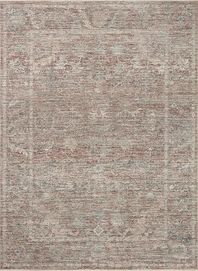 Loloi Magnolia Home by Joanna Gaines Millie Collection MIE-04 Brick/Fog 2'-7" x 14', .25" Pile Height, Runner Rug