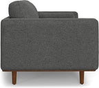 SIMPLIHOME Morrison Mid-Century Modern 89 inch Wide Sofa with Ottoman Set in Charcoal Grey Tightly Woven Performance Fabric for the Living Room and Family Room