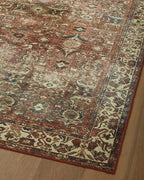 Loloi Magnolia Home by Joanna Gaines Banks Collection BAN-04 Brick/Ivory 8'-6" x 11'-6", .13" Pile Height, Machine Washable, Area Rug