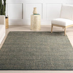 nuLOOM 5x8 Elfriede Jute & Cotton Hand Woven Area Rug, Green, Solid Rustic Farmhouse Style, Weaved Design, Natural Fiber, for Bedroom, Living Room, Dining Room, Hallway, Office, Entryway