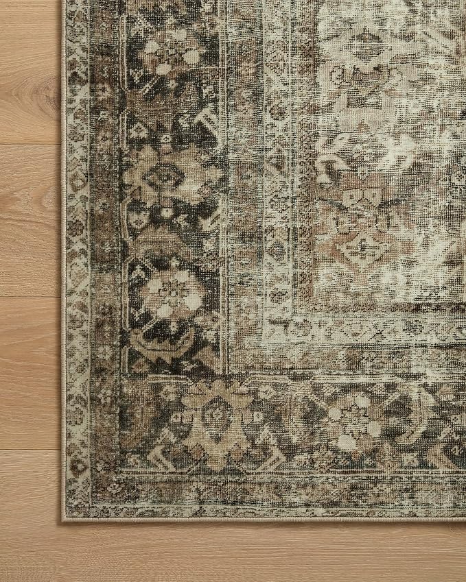 Loloi Magnolia Home by Joanna Gaines Sinclair Collection SIN-01 Pebble/Taupe 3'-6" x 5'-6", .25" Pile Height, Machine Washable, Accent Rug