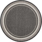 Unique Loom Outdoor Border Collection Area Rug - Soft Border (10' Round Black/Ivory)