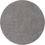Unique Loom Solid Shag Collection Area Rug (10' 2" Round, Cloud Gray)