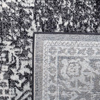 SAFAVIEH Evoke Collection 3' x 5' Black / Grey EVK256R Oriental Distressed Non-Shedding Living Room Bedroom Accent Rug